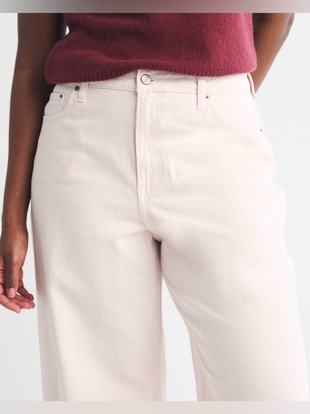 Abercrombie 90’s Relaxed Straight Jean Light Pink - Picture 5 of 12